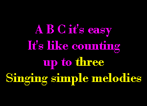 A B C it's easy
It's like counting
up to three
Singing Simple melodies