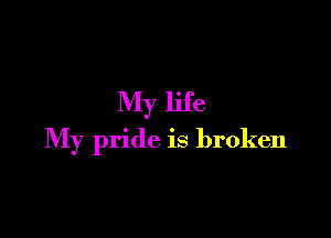 My life

My pride is broken