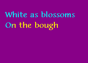 White as blossoms
On the bough