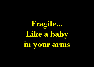 Fragile...

Like a baby

in your arms