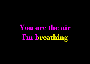 You are the air

I'm breathing