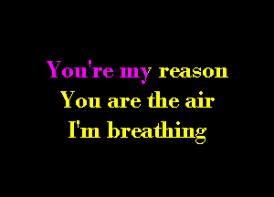 You're my reason
You are the air

I'm breathing

g