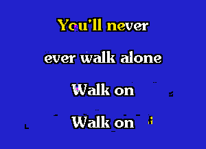 Ycu'll never

ever Walk alone

Walk on
Walk on 3