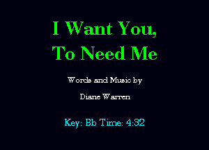 I Want You,
To Need Me

Words and Mums by

...

IronOcr License Exception.  To deploy IronOcr please apply a commercial license key or free 30 day deployment trial key at  http://ironsoftware.com/csharp/ocr/licensing/.  Keys may be applied by setting IronOcr.License.LicenseKey at any point in your application before IronOCR is used.