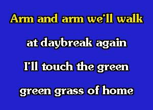 Arm and arm we'll walk
at daybreak again
I'll touch the green

green grass of home