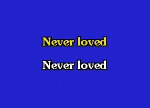 Never loved

N ever loved