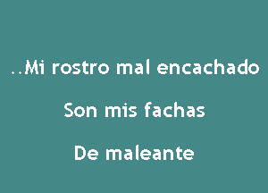 ..Mi rostro mal encachado

Son mis fachas

De maleante