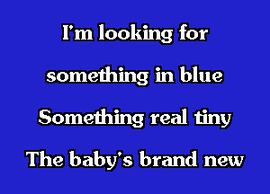 I'm looking for
something in blue
Something real tiny

The baby's brand new