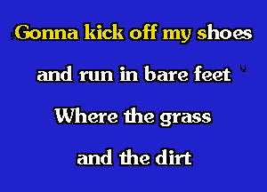 Gonna kick off my shoes
and run in bare feet

Where the grass
and the dirt