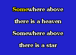 Somewhere above
there is a heaven

Somewhere above

there is a star