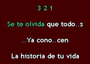 321

Se te olvida que todo..s

..Ya cono..cen

La historia de tu Vida