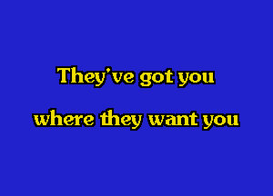 They've got you

where they want you