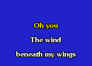 Oh you
The wind

beneath my wings