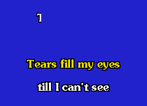 Tears fill my eyw

till I can't see
