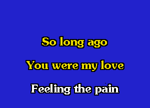 So long ago

You were my love

Feeling the pain
