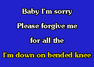 Baby I'm sorry
Please forgive me

for all the

I'm down on bended knee
