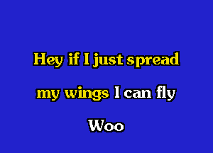Hey if 1 just spread

my wings I can fly

Woo