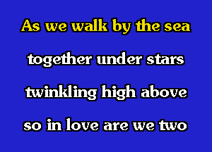 As we walk by the sea

together under stars
twinkling high above

so in love are we two