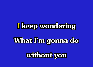 I keep wondering

What I'm gonna do

without you