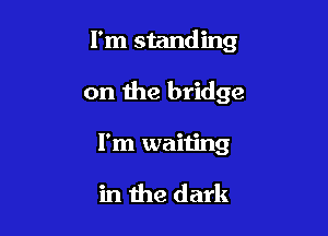 I'm standing

on the bridge

I'm waiiing

in the dark