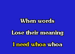 When words

Lose their meaning

I need whoa whoa