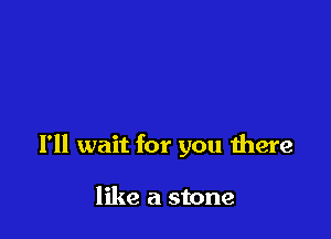 I'll wait for you there

like a stone