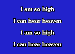 I am so high

I can hear heaven

I am so high

I can hear heaven