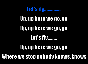 let'sflu ..............
Un.un here we 90,210
Up.un herewe 90,90

let'sflu ........
Up.un herewe 90.90
Where we stop nobody knows, knows