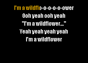 I'm a wildeo-o-o-o-o-ower
00h yeah ooh yeah
I'm a wildflower...

Yeah yeah uealweah
I'm awildflower