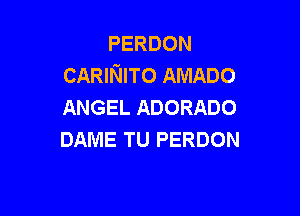 PERDON
CARINITO AMADO
ANGEL ADORADO

DAME TU PERDON