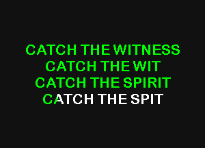 CATCH THEWITNESS
CATCH THEWIT
CATCH THESPIRIT
CATCH THESPIT