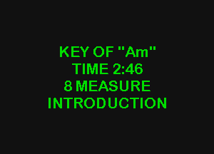 KEY OF Am
TIME 2z46

8MEASURE
INTRODUCTION