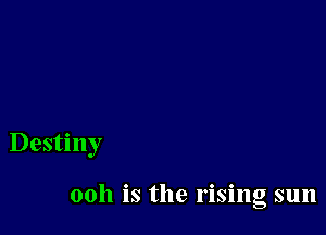 Destiny

0011 is the rising sun