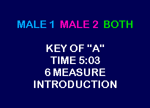 MALE 1 BOTH

KEY OF A
TIME 5i03
6 MEASURE
INTRODUCTION