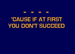 'CAUSE IF AT FIRST
YOU DON'T SUCCEED