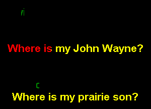 Where is my John Wayne?

c
Where is my prairie son?