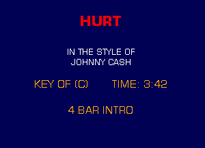 IN THE STYLE 0F
JOHNNY CASH

KEY OF ECJ TIME13142

4 BAR INTRO