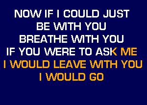 NOW IF I COULD JUST
BE INITH YOU
BREATHE INITH YOU
IF YOU WERE TO ASK ME
I WOULD LEAVE INITH YOU
I WOULD GO