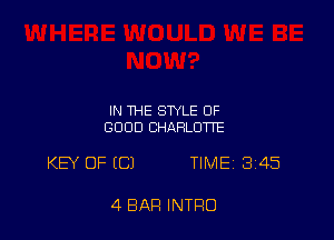 IN THE STYLE OF
GOOD CHARLOTTE

KEY OF (C) TIME 345

4 BAR INTRO