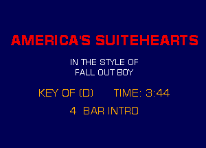 IN THE STYLE 0F
FALL OUT BOY

KEY OF (DJ TIME 344
4 BAR INTQO