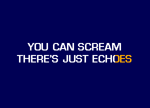 YOU CAN SCREAM

THERE'S JUST ECHOES