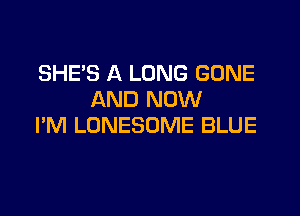 SHE'S A LONG GONE
AND NOW

I'M LONESOME BLUE