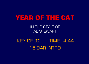 IN THE STYLE 0F
AL STEWART

KEY OF (G) TIME 444
1B BAR INTRO