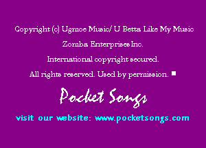 Copyright (c) Ugmoc Musid U Betta Lilac My Music
Zomba Enwrpn'scs Inc.
Inmn'onsl copyright Banned.
All rights named. Used by pmm'ssion. I

Doom 50W

visit our websitez m.pocketsongs.com