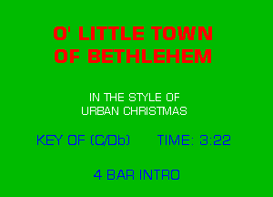 IN THE SWLE OF

URBAN CHRISTMAS