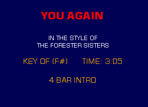 IN THE STYLE OF
THE FORESTER SISTERS

KEY OF EH49) TIME 3105

4 BAR INTRO