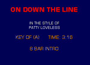 IN THE STYLE 0F
PAW LDVELESS

KEY OFEAJ TIMEI 3'18

8 BAR INTRO