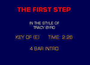 IN THE STYLE 0F
TRACY ENFlD

KEY OF E) TIMEI 228

4 BAR INTRO
