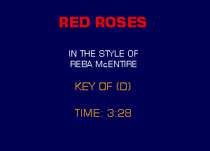 IN THE STYLE OF
REBA McENTlRE

KEY OF EDI

TIMEt 328