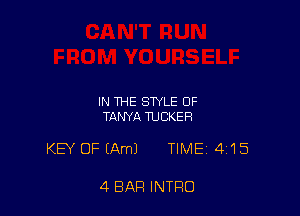 IN THE STYLE OF
TANYA TUCKER

KB OF (Am) TIME 415

4 BAR INTRO